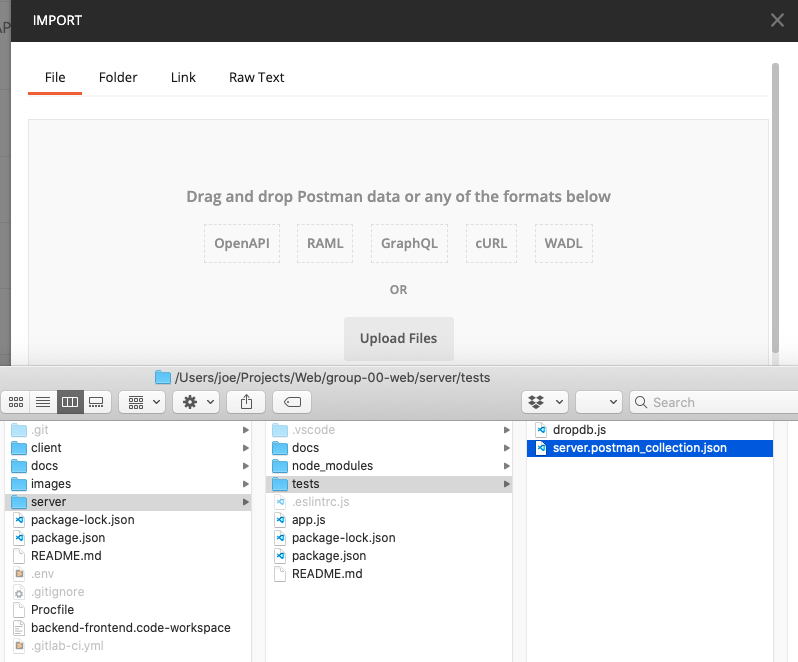 Postman choose file
