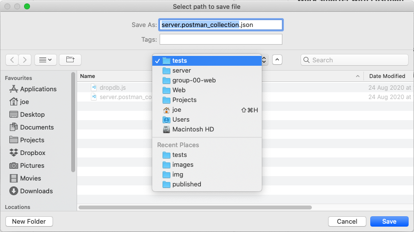 Postman overwrite file