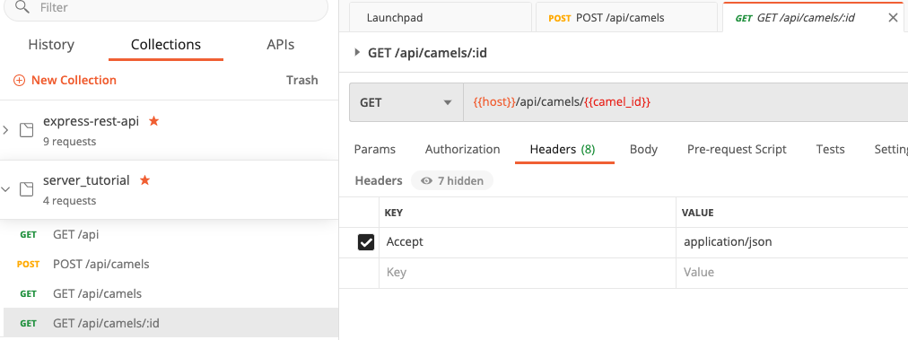 Postman use variable